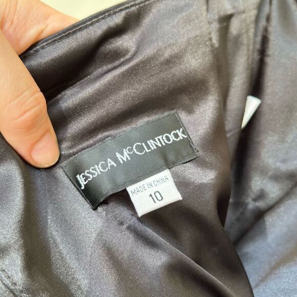 Y2K Jessica McClintock Strapless Zebra Stripe Bodycon Cocktail Dress, SZ M - Picture 7 of 13